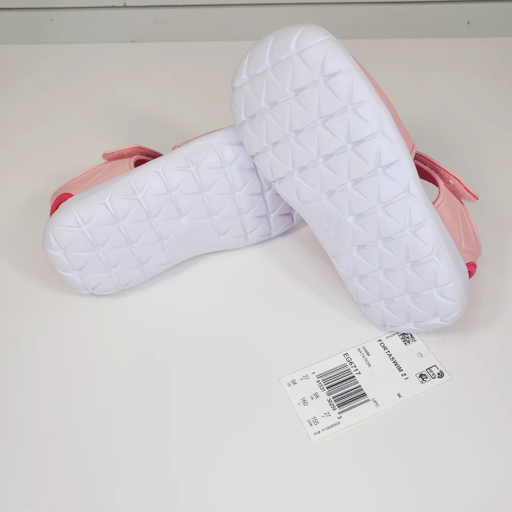 Adidas FortaSwim Peach Pink White Water-Friendly Sandals Toddler Girl Size 9K